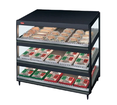 Hatco GRSDS-36T 36" W 3 Aluminum and Stainless Slanted Shelves Glo-Ray Merchandising Warmer - 120/208 Volts