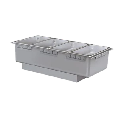 Hatco HWBH-43D (1) 4/3 Size Pan Rectangular Stainless Steel Top Mounted Drop-In Heated Well with Drain - 120 Volts