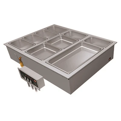 Hatco HWBI43-2D (2) 4/3 Size Stainless Steel Top Corrosion Resistant Steel Exterior Insulated Drop-In Modular and Ganged Heated Well - 208 Volts
