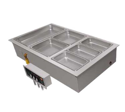 Hatco HWBI-3DA (3) Full Size Stainless Steel Top Corrosion Resistant Steel Exterior Insulated Drop-In Modular and Ganged Heated Well - 208 Volts