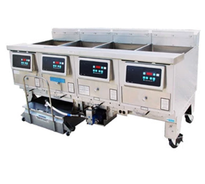 Ultrafryer B-P20-18-4-UC-NG 77.87" W Natural Gas 4 Tanks UltraClear Filtration UltraGold Fryer - 260,000 BTU