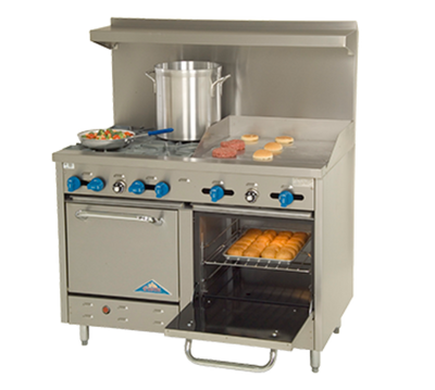 Comstock-Castle F3218-24-LP 4 Burners With Stainless Steel Exterior Gas Range - 186,000 BTU