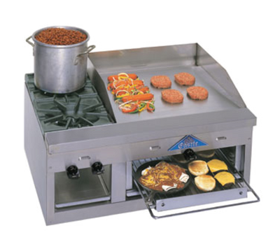 Comstock-Castle FHP36-24B-LP 36" W Stainless Steel Countertop Liquid Propane Hotplate Griddle-Cheesemelter Combination - 78,000 BTU