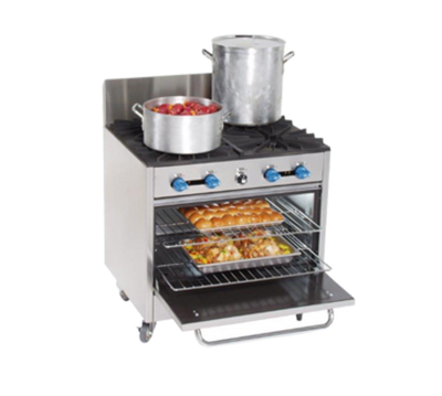 Comstock-Castle FK430-NG 4 Burners With Stainless Steel Exterior Gas Heavy Pot Range - 160,000 BTU