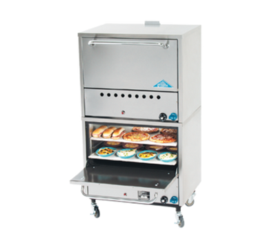 Comstock-Castle 2PO31-LP Double Stack With Stainless Steel Exterior Liquid Propane Pizza Oven - 60,000 BTU
