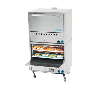 Comstock-Castle 2PO31-LP Double Stack With Stainless Steel Exterior Liquid Propane Pizza Oven - 60,000 BTU