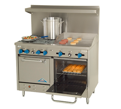 Comstock-Castle F3218-24-NG 4 Burners With Stainless Steel Exterior Gas Range - 186,000 BTU