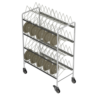 Caddy Corporation T-540 39.5" W x 20" D x 61.25" H 4 Shelves Mega-Temp or Therma-Lock Rack Caddy for Plastic Dome Covers