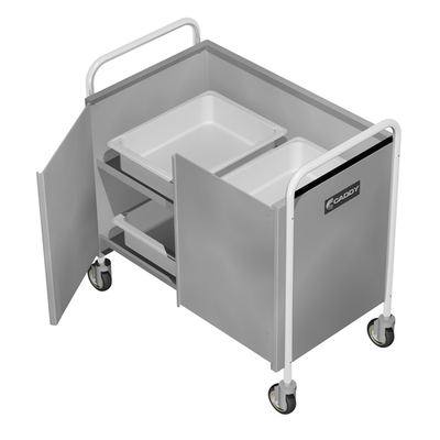 Caddy Corporation T-214 35.75" W x 23" D x 35.5" H 2 Shelves Enclosed Bussing Caddy