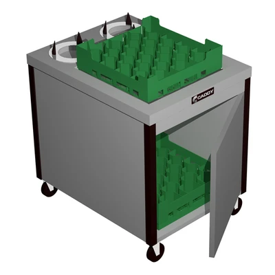 Caddy Corporation CM-2620-D-10 140 Cups &amp; Saucers Up to 5.75" Dia. Cabinet Style with Door Unheated Caddy Magic Cup or Saucer Rack Dispenser for 20" x 20" Racks