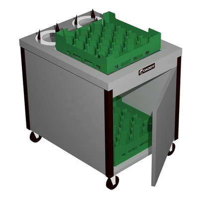Caddy Corporation CM-2620-D-10 140 Cups &amp; Saucers Up to 5.75" Dia. Cabinet Style with Door Unheated Caddy Magic Cup or Saucer Rack Dispenser for 20" x 20" Racks