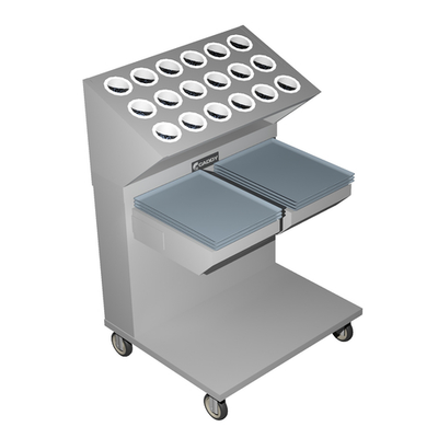 Caddy Corporation CM-1814-2CSL 18 Hole Silverware Holder Double Stack Cantilever Style Unheated Caddy Magic Tray &amp; Silverware Dispenser for 14" x 18" Trays