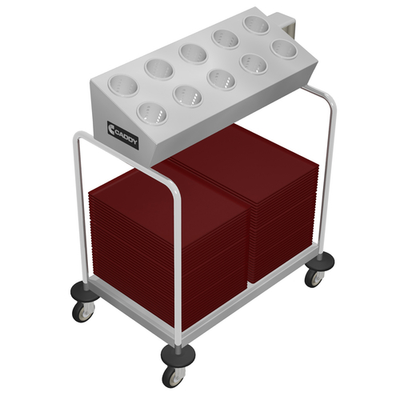 Caddy Corporation T-402 34.5" W x 22.5" D x 45" H Double Stack Tray &amp; Silver Caddy
