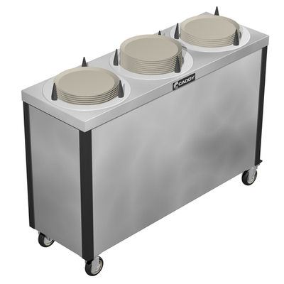 Caddy Corporation CM-S-503 3 Self-Leveling Adjustable Dispensing Cylinders 10.25" to 12" Dia. Dish Size Cabinet Style Unheated Caddy Magic Dish Dispenser