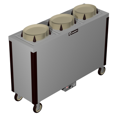 Caddy Corporation CM-S-133-H 3 Self-Leveling Adjustable Dispensing Cylinders 10.5" to 13" Dia. Dish Size Cabinet Style Heated Caddy Magic Platter Dispenser - 120 Volts