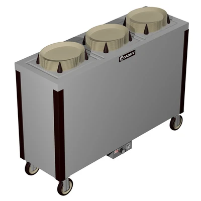 Caddy Corporation CM-S-133-H 3 Self-Leveling Adjustable Dispensing Cylinders 10.5" to 13" Dia. Dish Size Cabinet Style Heated Caddy Magic Platter Dispenser - 120 Volts
