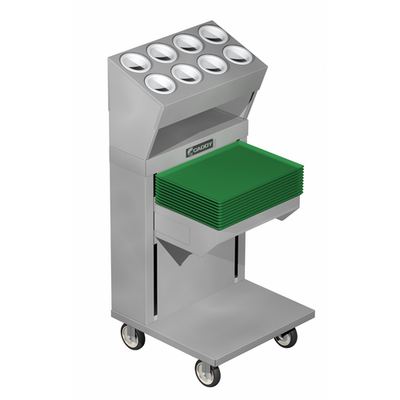 Caddy Corporation CM-1418-CS 8 Hole Silverware Holder Single Stack Cantilever Style Unheated Caddy Magic Tray &amp; Silverware Dispenser for 14" x 18" Trays