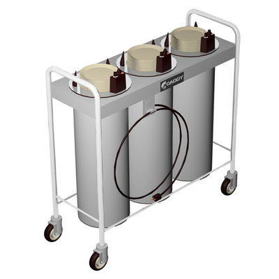 Caddy Corporation CM-T-203-H 3 Self-Leveling Adjustable Dispensing Cylinders 5.88" to 7.25" Dia. Dish Size Open Style Heated Caddy Magic Dish Dispenser - 120 Volts