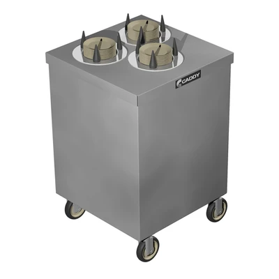 Caddy Corporation CM-SQ-103 3 Self-Leveling Adjustable Dispensing Cylinders 0" to 5.75" Dia. Dish Size Staggered Square Cabinet Style Unheated Caddy Magic Dish Dispenser
