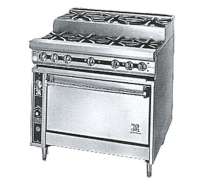 Jade JTRHE-4-3-36C-LP 36" W Liquid Propane Stainless Steel 4 Burners Titan Heavy Duty Range - 180,000 BTU