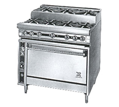 Jade JTRHE-4-3-36C-LP 36" W Liquid Propane Stainless Steel 4 Burners Titan Heavy Duty Range - 180,000 BTU