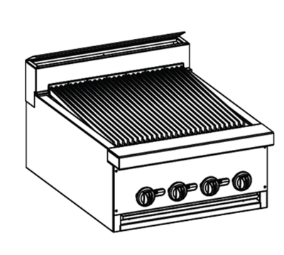 Jade JBR-72B-M-LP 72" W Liquid Propane Stainless Steel Modular Bistro Restaurant Range - 180,000 BTU