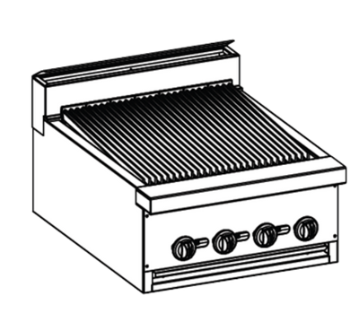 Jade JBR-72B-M-LP 72" W Liquid Propane Stainless Steel Modular Bistro Restaurant Range - 180,000 BTU