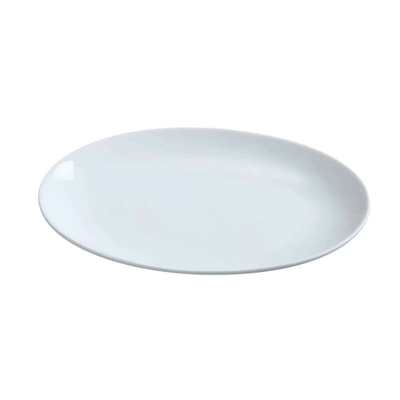 Yanco PS-14-CP 14&quot; L x 10&quot; W White Porcelain Oval Coupe Rim Piscataway Platter