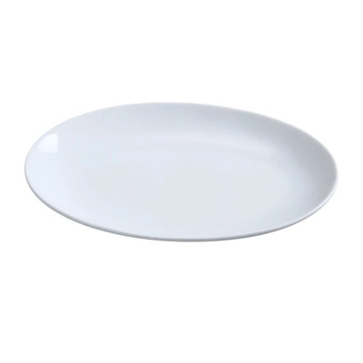 Yanco PS-14-CP 14" L x 10" W White Porcelain Oval Coupe Rim Piscataway Platter
