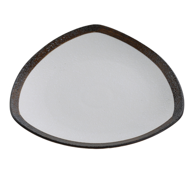 Yanco RO-311 12" W White Porcelain Triangular Rockeye Plate