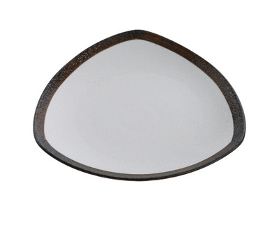 Yanco RO-311 12" W White Porcelain Triangular Rockeye Plate