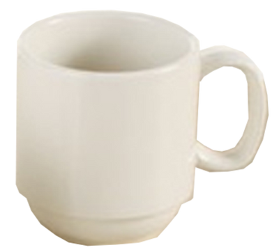 Yanco RE-16-P 16 Oz. White Round Ceramic Rolled Edge Recovery Prime Mug