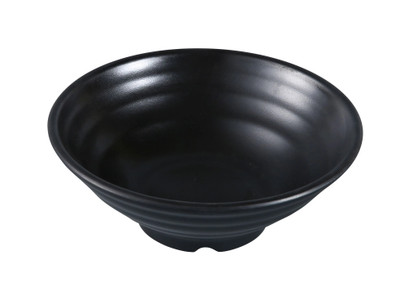 Yanco BP-3017 16 Oz. 7" W Melamine Round Asian Style Black Pearl Bowl