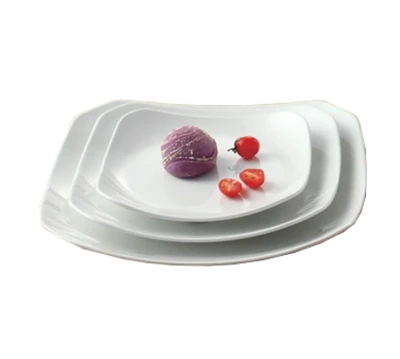 Yanco MD-412 11.5" L x 11.5" W White Melamine Square Milando Plate
