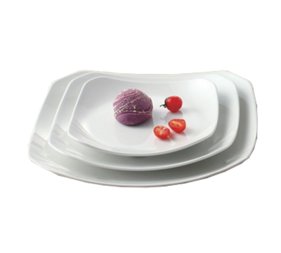 Yanco MD-412 11.5" L x 11.5" W White Melamine Square Milando Plate