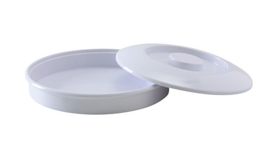 Yanco NS-608W 8.25" W White Round Melamine with Lid Nessico Tortilla Server