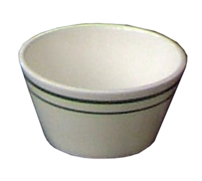 Yanco PT-302 8 Oz. 4" Dia. Beige with Green Band Melamine Round Pine Tree Bouillon Cup