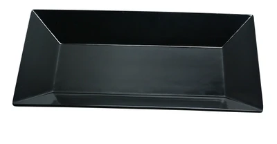 Yanco RM-212BK 12" L x 7.5" W Black Melamine Rectangular Rome Plate