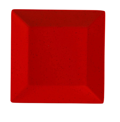 Yanco ME-108 8" L x 8" W Speckled Red Melamine Square Mexico Plate