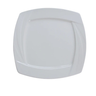 Yanco MM-10-SQ 10" W Bone White Porcelain Square Miami Plate