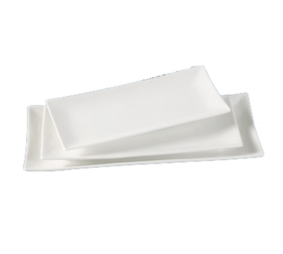 Yanco FU-2108 8&quot; W x 3.13&quot; D Rectangular Porcelain Fuji Sushi Plate