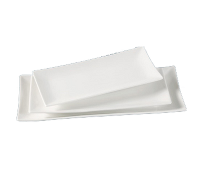 Yanco FU-2108 8" W x 3.13" D Rectangular Porcelain Fuji Sushi Plate