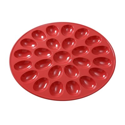 Yanco NC-1014RD 12.5" Dia. x 0.6" H Red Melamine Nu-Classic Egg Holder