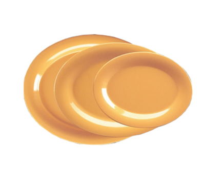 Yanco MS-212YL 12" L x 9" W Yellow Melamine Oval Milestone Platter