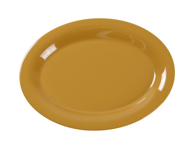 Yanco MS-212YL 12" L x 9" W Yellow Melamine Oval Milestone Platter