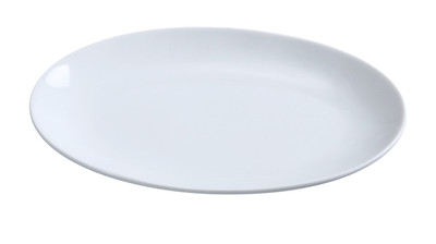 Yanco PS-12-CP 12" L x 8.25" W White Porcelain Oval Coupe Rim Piscataway Platter