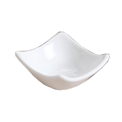 Yanco LK-303 3 Oz. Bone White China Square Lion King Sauce Dish