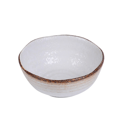 Yanco RO-2807 16 Oz. White or Brown Porcelain Round Rockeye-2 Ramen Bowl