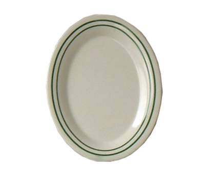 Yanco PT-214 14" W x 10" D Beige Melamine Oval Pine Tree Platter