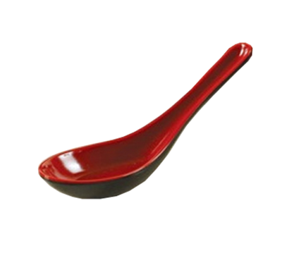 Yanco CR-7001 5.5&quot; W Black and Red Melamine Two-Tone Soup Spoon